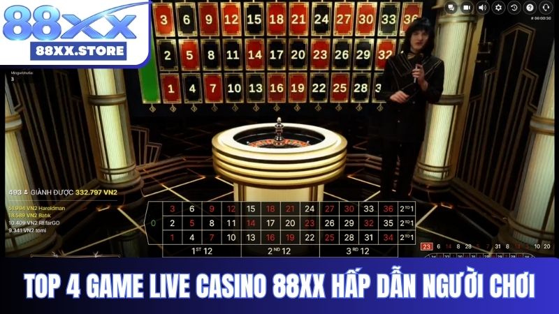 Top 4 game live casino 88XX hấp dẫn người chơi